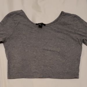 GRAY CROPPED TOP